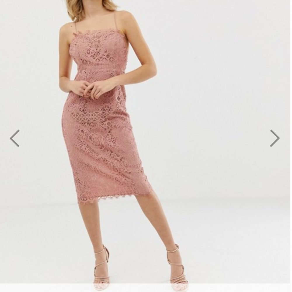 Midi Length Lace Pencil Dress from ASOS